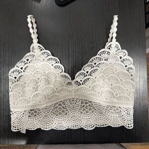 Free People White Lace Bralette